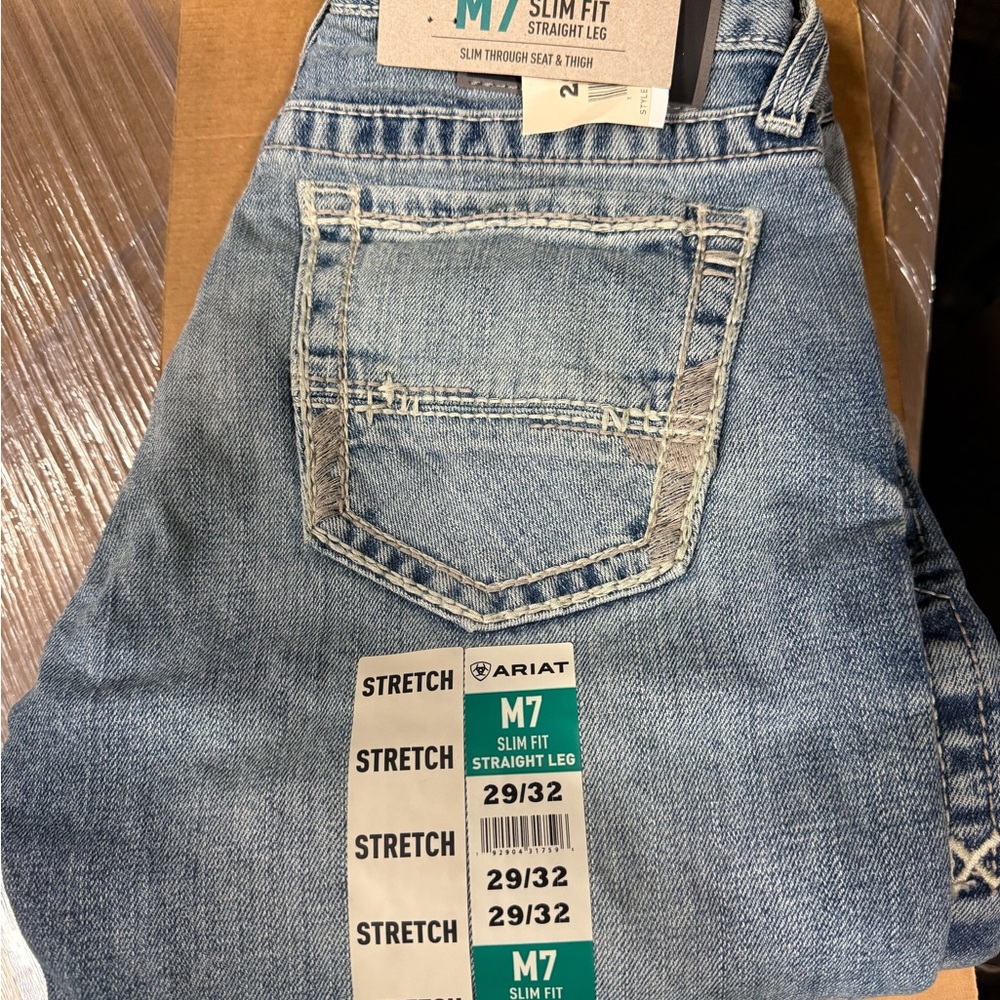 Ariat Men's M7 Light Blue Denim Slim Straight Jeans - 29/32